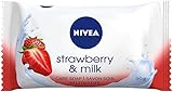 NIVEA Strawberry & Milk Pflegeseife (1 x 90 g), cremige Seife mit verwöhnendem Erdbeerduft, Handseife reinigt sanft mit Milchproteinen