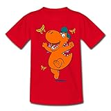 Der Kleine Drache Kokosnuss Tanzt Kinder T-Shirt, 98-104, Rot