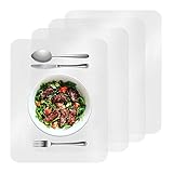 Tischsets Abwaschbar Abwischbar 4er Set AOBETAK 43X28cm Kunststoff Wasserdicht Ölfeste Tischunterlage Platzdeckchen X4, rutschfest Transparent Platzset Für Kinder Küche Tisch E