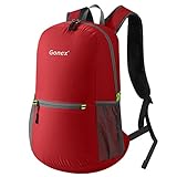Gonex 20L Leichter Tagesrucksack, Unisex Faltbarer Rucksack für Outdoor Wandern Reisen (Rot)