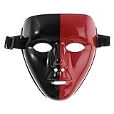 MSemis Japanische Anime Hip Hop Tanzmaske Game Master Maske Anonymous Masken Halloween Maskerade Fasching Party Cosplay Kostüm Maske Karneval Requisiten A Rot schwarz One Size