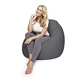 Lumaland Flexi Comfort Sitzsack Premium Bean Bag Sitzkissen Medium 142 x 84 cm Dunkelgrau