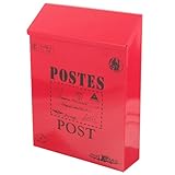 Hemobllo Wandmontierter Briefkasten – Vintage-Briefkasten Mit Schloss Metall-Eisen-Briefkasten Wandmontage-Briefkasten Antiker Wandmontierter Vintage-Briefkasten Für Die Außenw