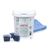 Sanit Wasserkastenwürfel - 10 Stück, 40 Wochen Frische im Badezimmer - inklusive Microfasertuch by kör4u - Made in Germany