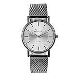 RTUQ Unisex Digital Uhr,Herren und Damen Legierung Edelstahl Zahlenuhren Damen Quarz Armbanduhr Canvas-Armband für angenehmes Tragen.