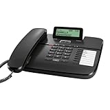 Gigaset DA810A - Schnurgebundenes Telefon mit Anrufbeantworter und Freisprechfunktion - klappbares Display - Anruferanzeige (CLIP) - lange Aufnahmezeit - Telefonbuch für 99 Kontakte, schwarz