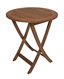 DEGAMO Gartentisch Bistrotisch Rio 65cm rund, Eukalyptus Holz braun geölt, FSC®-Zertifiziert, O