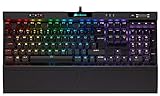Corsair K70 RGB MK.2 Low Profile Rapidfire Mechanische Gaming Tastatur (Cherry MX Speed: Schnell und Hochpräzise, Dynamischer RGB LED Hintergrundbeleuchtung, QWERTZ DE Layout) schwarz