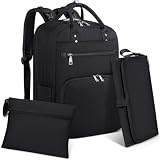 RAINSMORE Wickelrucksack Baby Wickeltasche Rucksack mit Wickelunterlage Unterwegs Groß Diaper Bag Multifunktions Baby Taschen für Mama und Papa Schw