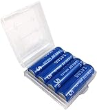 4 Stück AA wiederaufladbare 14500 Li-ION-Batterien 3,7 V 800 mAh Kapazität Lithium-Batterien für Kameras Uhren Taschenrechner Taschenlampe Blau (flach)