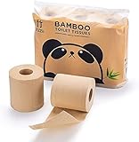Zuzii 3-lagige Bambus Toilettenpapier,100% Bambus,hautfreundlich,umweltfreundlich| 3x6 Rollen