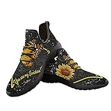 Coloranimal Sunflower Flower Floral Damen Flying Woven Sneakers Atmungsaktiv Air Mesh Laufschuhe Flats, - Sonnenblume 24 - Größe: 40 EU