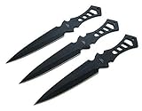 *3* schwarze Darts Wurfmesser BLACK ODIN Edition hochwertige Kunai Messer mit Nylon Scheide und Gürtelclip, schwarz