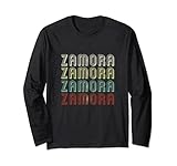 The Name Is Zamora In Retro Vintage Disco Lustig Personalisiert Langarmshirt