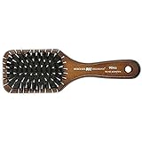 HERCULES SÄGEMANN - 9046 Paddle Brush | Pflegende Naturhaarbürste | Wildschweinborsten Bürste mit Polyamidstiften | Pflegebürste für lange Haare | Dunkles Holz