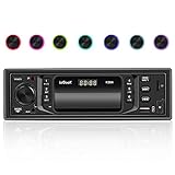 ieGeek Autoradio Bluetooth Freisprecheinrichtung, 7 LED-Farben, Universal 1 Din Autoradio 60W X 4, RDS / MP3 / FM/AM/SD/AUX/USB