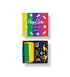 Happy Socks, bunt premium baumwolle Geschenkkarton 3 Paar Socken für Männer und Frauen, Pride Gift Box (41-46)