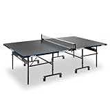 JOOLA 11642 Tischtennisplatte Outdoor J200A-Profi Tischtennistisch 6 MM Aluminium-Verbundoberfläche Wetterfest-Klappbares Untergestell-Schneller Aufbau,,Grau/Blau, 274 x x 152,5 x 76
