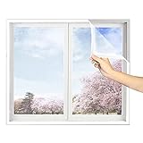 Fliegengitter für Fenster, 90x165cm Fenster Insektenschutz mit Klettband Selbstklebend Mückenschutz ohne Bohren
