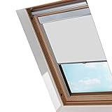 Lospitch Dachfenster Verdunkelungsrollo Rollo mit Seitenschienen für Dachfenster M08 Grau (61.3x116.0cm)/ Verdunkelungs-Rollo Fensterrollo