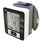 ACEHE Health Care Automatisches Digitales LCD-Armband-Blutdruckmessgerät Herzfrequenzmesser Blutdruckmessgerät Oszillometrische Methode*Weiß