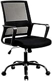 ZXFYHD Bürostuhl,Gaming Stuhl Drehstuhl Bürostuhl Spielstuhl High-Back-Computer-Mesh-Stuhl, gepolsterter Schreibtischstuhl (Color : Black, Size : H(94-102) cm)
