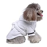 YWSTYllelty Kleidung Hundekleidung Haustier Hund Bademantel Hund Schlafanzug Schlafkleidung für Welpen kleine Hunde Wintermantel Für Französische Bulldogge (White, S)
