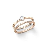 s.Oliver Damen-Ring Rosé Silber vergoldet Zirkonia weiß Gr. 52 (16.6)-2012618