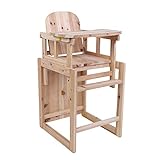 YWTT Hochstuhl aus Holz für Babys, multifunktionaler Abnehmbarer Hochstuhl mit Tablett, der in Tisch und Stuhl umwandelbar ist, um das Mittagessen zu Spielen, Größe: 83 x 50 x 46,8 cm