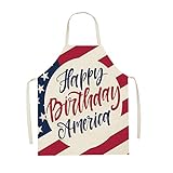 Amerikanischer Unabhängigkeitstag, Baumwolle, Leinen, Schürze, Zuhause, Party, ärmellos, Overall, Küche, Kochschürze, verstellbare Backschürze (1 Stück) Vbk818