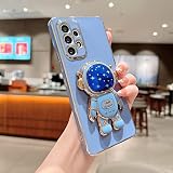 Rnrieyta Miagon Blau Galaxie Astronaut Ständer Hülle für Samsung Galaxy A54 5G,Cute Mädchen Dünn Galvanisierte Schutzhülle Weiches Case Bumper mit Astronaut Halter Kick
