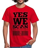 Yes We Scan Männer T-Shirt, XL, Rot