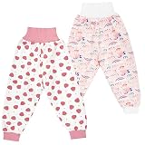 FLYISH DIRECT Baby Windelhosen, Hohe Taille Baby Töpfchen Trainingshose Baby Windelrock Baumwolle Sleepy Windelhose für Kinder für das Töpfchentraining, 2 Stück, XL