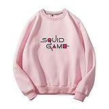 Harajuku Unisex T-Shirt mit Rundhalsausschnitt, Squid Game TV-Serie, rose, Medium