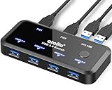 USB Switch, atolla USB 3.0 Switcher 2 In 4 Out, 2PC USB Switch mit 2 USB 3.0 A auf A Kabeln für Tastatur, Maus, Drucker, Scanner, USB Sticks usw