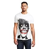 DC Comics Herren Jokeraugen T-Shirt, Weiß, XXL