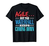 Scrum Agile Vs Waterfall Project Management Funny PM Coach T-Shirt