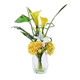 Xiaoheshop Künstliche Blumen zur Dekoration Calla Lily Künstliche Blume mit Glasflasche for Wohnzimmer und Schlafzimmer Esstisch, um einfache Kunstblüten zu Zeigen Künstliche Topfblumen Pflanzen