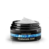 Bio Hyaluron Creme Gesicht 50ml hochdosiert mit Hyaluronsäure + Aloe Vera + Vitamin E - Feuchtigkeitscreme Gesicht - Gesichtscreme Männer & Frauen für Gesicht, Hals, Dekolleté, Augen - Skincare Vegan