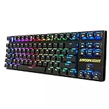 KITCOM TKL Mechanische Gaming-Tastatur mit RGB-Hintergrundbeleuchtung, NK60T, kompakte, ergonomische, leise, mechanische Tastatur, USB-verkabelt, tenkeyless-Gaming-PC-Tastatur
