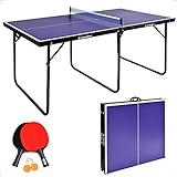WIN.MAX Tischtennisplatte Midsize, Klappbare Tischtennistisch mit Netz, 2021 Neu TT-Platte für Indoor