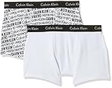 Calvin Klein Jungen Boxershorts 2PK Trunk, Weiß (White PR/White 101), 164-176 (Herstellergröße: 14-16)