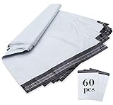 60 Versandbeutel Plastik Versandtaschen 420 x 520mm + 50mm Versandtüten Warenbeutel,Selbstklebend und Blickdicht für Kleidung und Textilien-Weiße