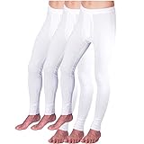 HERMKO 3540 Herren Lange Unterhosen mit Eingriff 3er Pack (Weitere Farben) Bio-Baumwolle, Größe:D 7 = EU XL, Farbe:weiß
