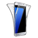SDTEK Schutzhülle Kompatibel mit Samsung Galaxy S7 Edge, Vorne und Hinten 360 Grad Soft Hülle HandyHülle Case C