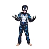 MYYLY Kinder Jungen Gift Cosplay Muskelkostüme Set Superhelden Bodysuit Halloween Kostüm Anime Charakter Cosplay Jumpsuit Outfit Zentai,Multi Colored-L Kids(130~140cm)