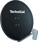 TechniSat SATMAN 850 PLUS Satellitenschüssel (85 cm Sat Anlage mit Masthalterung und Universal Twin-LNB für bis zu 2 Teilnehmer) grau