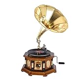 KZDJY. Vinyl-Player Grammophon-Spieler-Weinlese-Look-Replik-Retro-Player-Phonograph-indisches Handcrafted