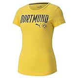 PUMA Damen BVB ftblCore Wording Tee W T-Shirt, Cyber Yellow Black, L