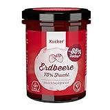 Xucker Fruchtaufstrich Erdbeere mit Xylit - Fruchtiger Brotaufstrich Erdbeere mit 74% Fruchtgehalt I vegan & zuckerarm (220g)